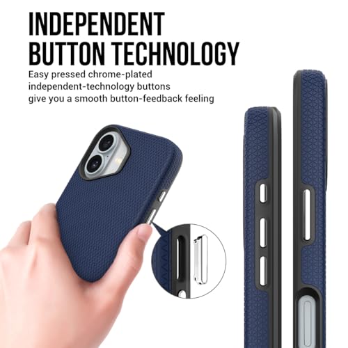 Image of NOXO Ultra-Hybrid Triangle Back Case Cover for iPhone 17, | Shockproof Design | Camera Protection | Soft TPU & Rugged PC | Bumper Case Cover for iPhone 17, (Prussian Blue)