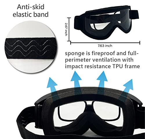 Huntersky Hts Safety Goggles Military Grade For Men And Women Uv Eye Protection For Shooting Tactical And Extreme Sports Ballistic Airsoft Paintball Anti-Fog Clear Lens #TOP2