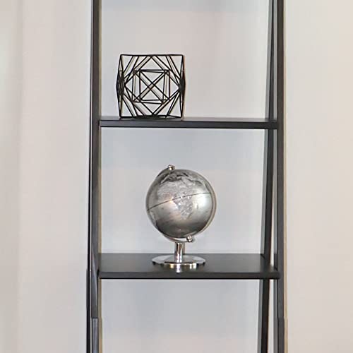 Adeptus 5 Shelf Ladder - Made From Solid Wood (Black) #TOP6