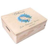 Scatola Memoria Legno Prima Comunione - Personalizzabile Con Nome E Data, 30x20x14cm - Foto 9