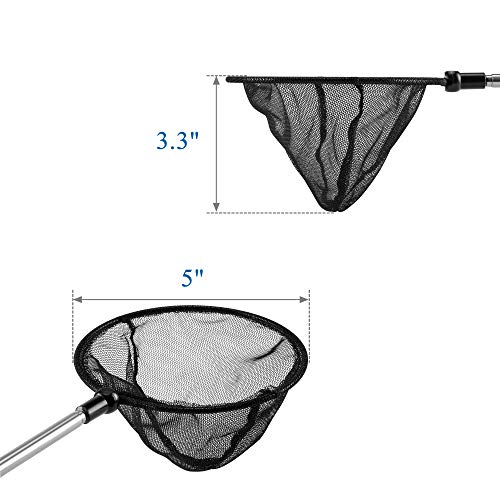 Mogoko Aquarium Fish Net, Fine Mesh Net for Fish Tank, Telescopic Fish Net with Extendable Stainless Steel Long Handle