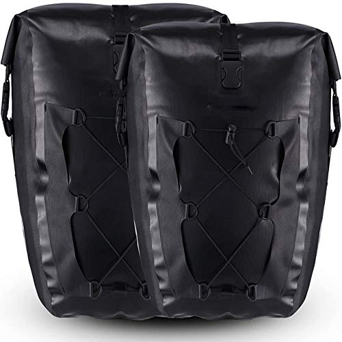 Bolsa De Alforjas Para Bicicleta Bolsa Trasera De Bicicleta Bolsa De Asiento Trasero A Prueba De Agua -Grocery Touring 27L Capacidad Bolsa De Alforja Para Bicicleta,Negro