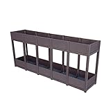 BBGS 2 Schichten Hochbeet-Kits, Balkon Pflanzgefäß DIY Kombination Blumenzuchtkästen Gemüsepflanzbox (Color : Style 1, Size : 180.4x38.8cm)