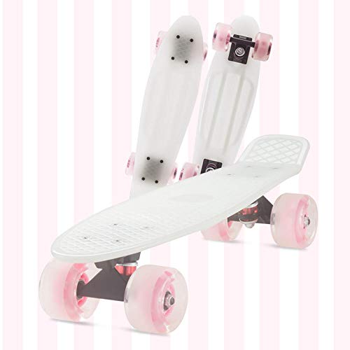 57 * 15 * 13 cm Mädchen Skateboard Fischbrett Mini Cruiser Single Rock Skateboard Roller Longboard Skateboard Retro Penny Board Kind-E Cover