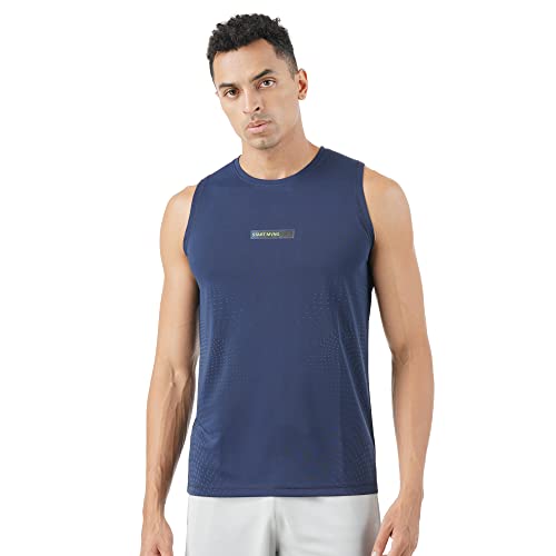 Image of PUMP'D Men's Sleeveless Tank Top for Gym -Placement Print, DryTech, Anti-Odor, Lightweight, Soft Seams, UV Protect