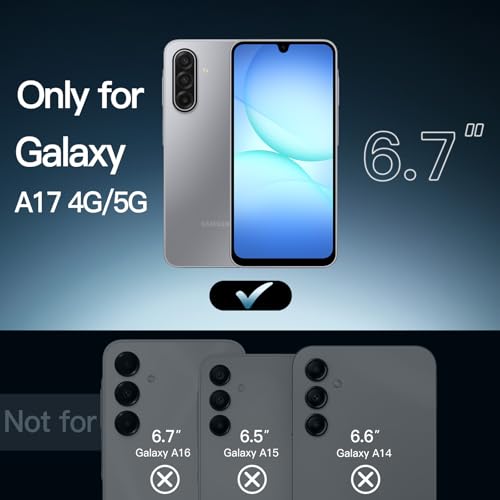 Image of JETech Cover Case for Samsung Galaxy A17 5G 6.7-Inch, Non-Yellowing Shockproof Bumper Protective Phone Cover, Anti-Scratch Hard PC Back (Clear)