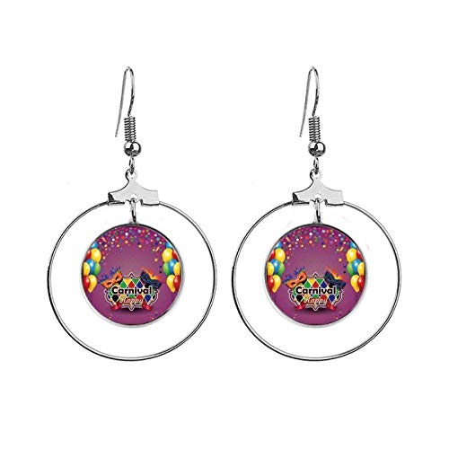 Boucles d'oreilles créoles masque Venise pour look carnaval fantaisie