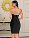 Womens One Shoulder Beaded Bodycon Bandage Dresses Mini Celebrity Party Night Club Dress(Black,XS)