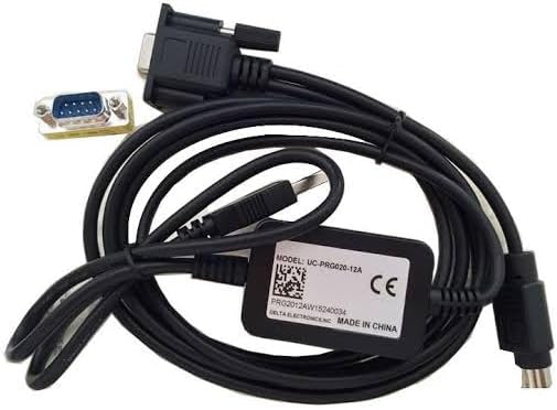 Delta PLC Programming Cable, USB to Serial RS232 Adapter Cable for Industrial Automation