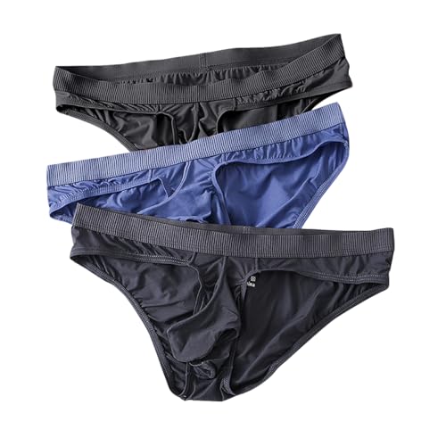 TAPUU Mens Ice Silk Bulge Enhancing Briefs Underwear with Pouch for Balls