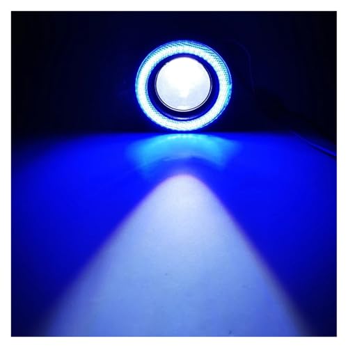 Phares antibrouillard LED DRL étanches à double fonction Angel Eyes bleu