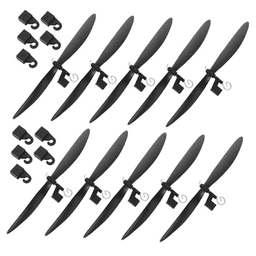 NUOBESTY 10 Sets Model Airplane Propellers with Resistant Blades for Stem DIY Aircraft Projects Educational Helicopter Airplane Accessories