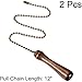 XYWHPGV Wooden Pillars Walnut Pendant 12 inch Antique Brass Pull Chain for Lighting Fans Pack of 2(2b8c3 77fdf ed129 b5b6e 8945a d58a9