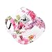 Happy Hours - Dog Pet Cat Canvas Oxford Fabric Hat Sports Baseball Cap Ear Holes Sunhat With Adjustable Neck Elastic Leather Rope Strap 6 Colors 2 Sizes Available (Flowers, Size S)