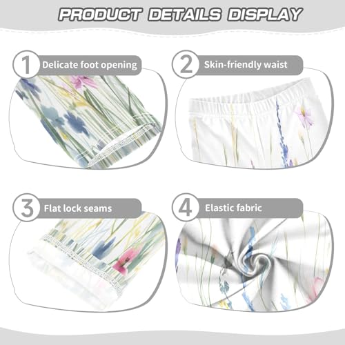 Bolaz Toddler Girls Leggings Printed Yoga Pants Leggings Generate Watercolor Meadow for Kids3