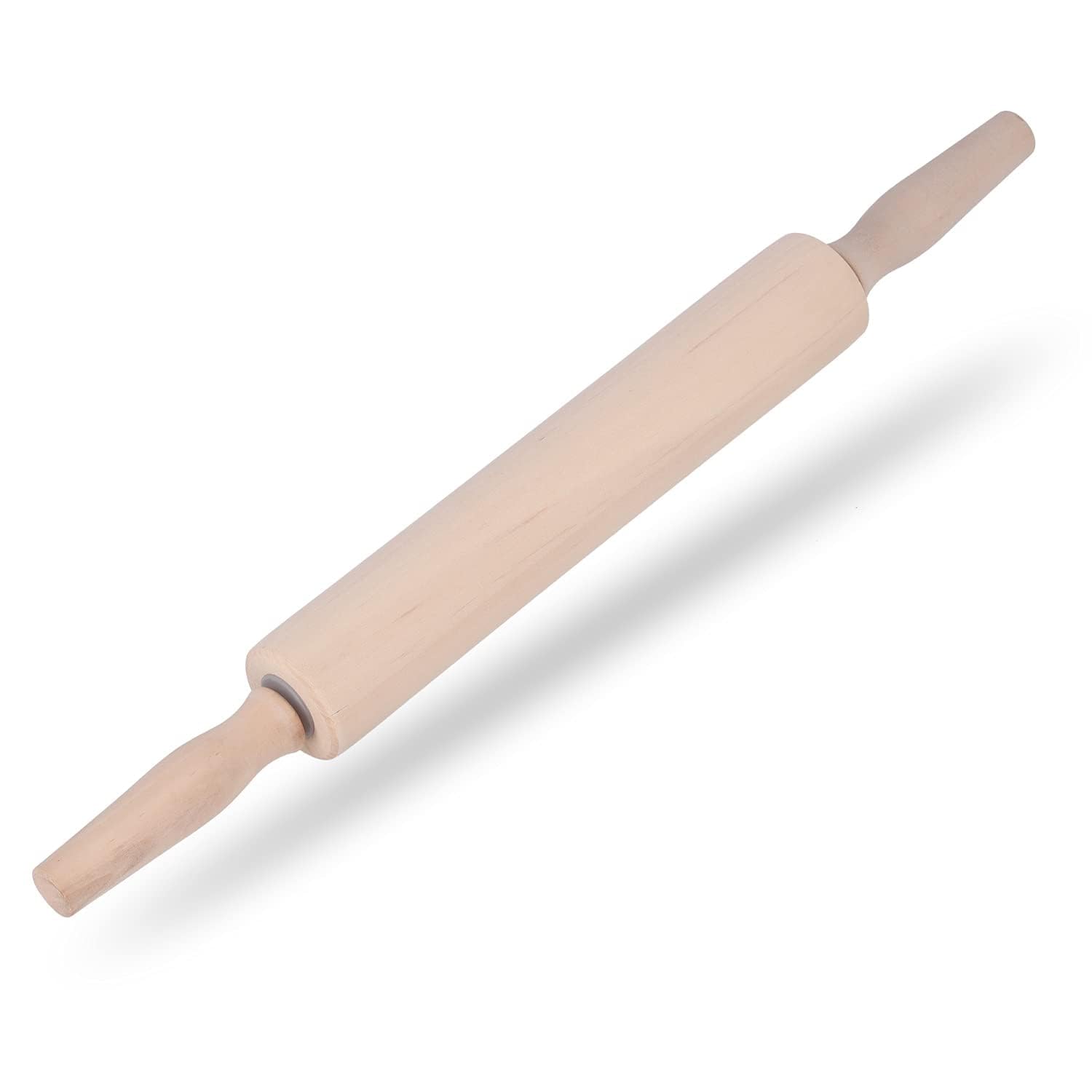 Khazna Classic Wooden Rolling Pin, Essential Kitchen Utensil Tool for Bakers & Cooks for Pasta Cookie Dough Cake Pastry Pizza Fondant Chapatti Pie
