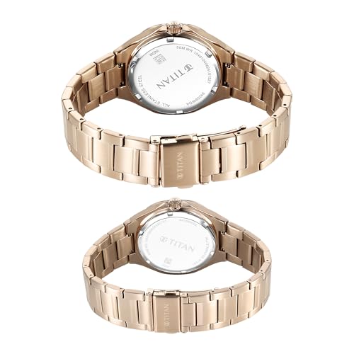 Image of Titan Modern Bandhan Quartz Analog Silver Dial Pair Watches - 9400994209WM01