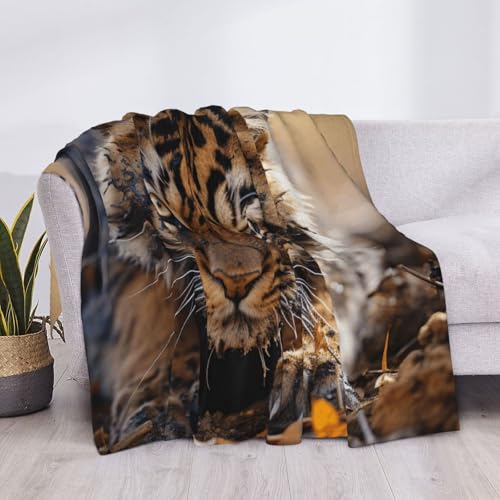 Couverture légère tigre pour apaiser vos soirées sur le lit - 6