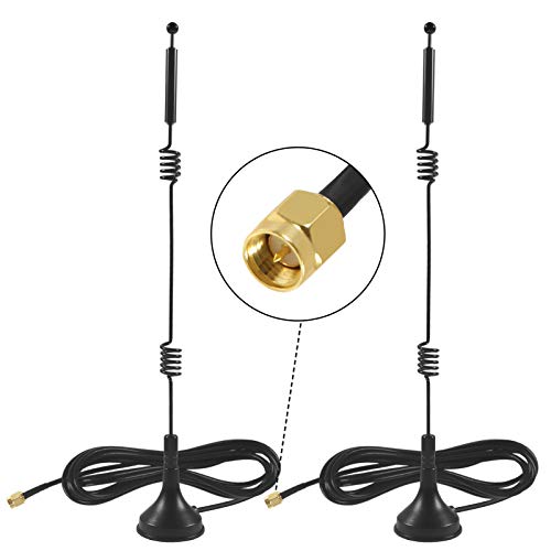 image for AITRIP 2 Pack Dual Band WiFi 2.4GHz 5GHz 5.8GHz 9dBi Magnetic Base SMA