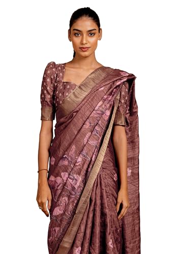 Image of MIRCHI FASHION Saree for Woman | Art Silk Floral Printed Ethnic Occasional Sari with Blouse