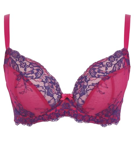Image of Panache Women's Ana Non-Padded Plunge Underwire Bra, 9396A, Orchid /Indigo, 30FF