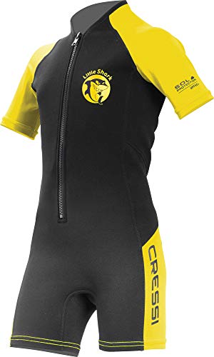 Cressi Little Shark Shorty Wetsuit - Monoshort infantil en tejido elástico y neopreno de 2 mm, Junior Unisex