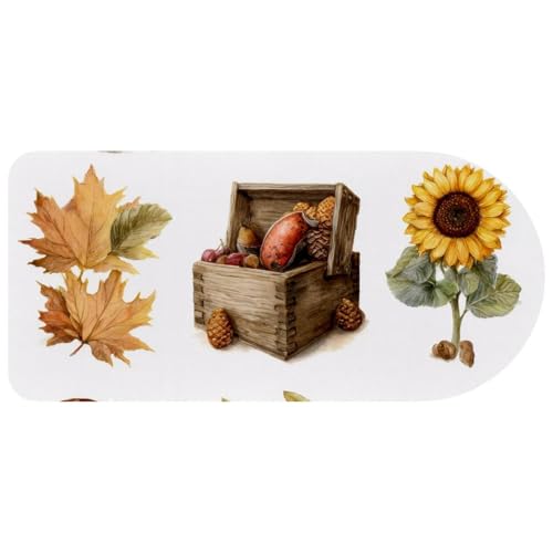 Grand tapis de souris étendu citrouilles et champignons pour bureau 73x35 cm