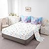 Erosebridal 7 Pieces Teen Girl Axolotl Bedding Set Twin Size - Kids Cute Axolotl Comforter Set with Sheets Cartoon Ocean Sealife Bed in A Bag with Flat Fitted Sheets Kawaii Salamander Bed Sets #5