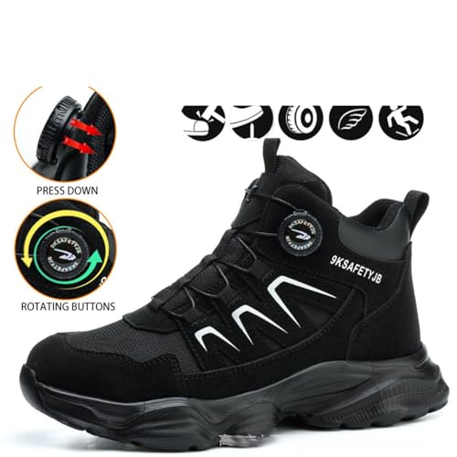 Taopagii] 安全靴 ハイカット 合革 ワークブーツ セーフティーシューズ