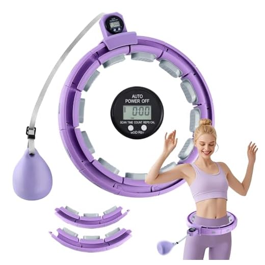 Heasin Smart Hula Hoop Reifen Erwachsene und Anfänger, Hula Hoop Mit Gewicht Kugel und Zähler, 18 Knoten Hula Circle Abnehmbarer, zum Abnehmen und Fit Werden, Geräuscharm, für Frau und Männer