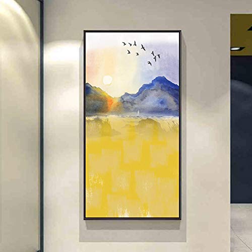 Toile marine oiseau de la forêt 60x120 cm art mural moderne sans cadre pour porche