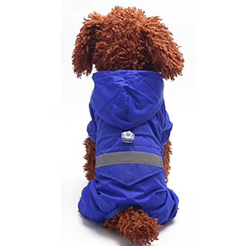 Pet Happy Home Raincoat Hooded Poncho For Big Dogs And Puppies,Dog Raincoat Waterproof Puppy Jacket(Blue S) #TOP1