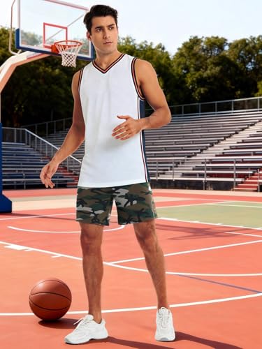 3rd hill Men's 7 inch Running Shorts with Zipper Pockets Quick Dry Athletic Gym Workout Shorts Lightweight Green Camo L — view 6