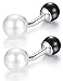Produktbild HONEY BEAR Herren Damen Zuchtperle Pearl Manschettenknöpfe Hochzeit Cufflinks Edelstahl 1 Paar,MEHRWEG