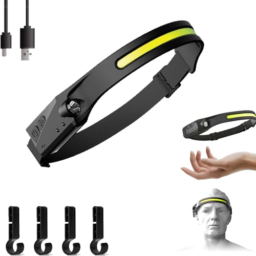 NNGXFC Lumilight Head Torch, Lumi Light Led Headband, Rechargeable USB C Lightweight Headlamp, Lightweight Waterproof Head for Camping Running Fishing (1PC)