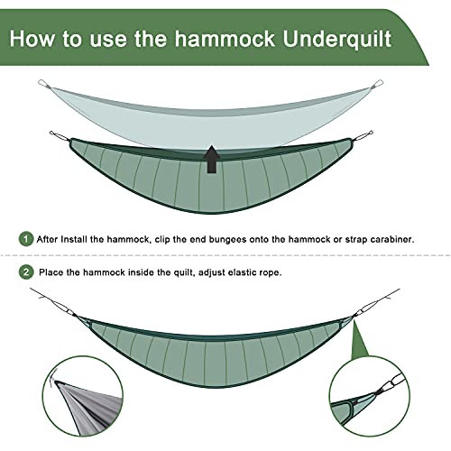 G4Free Hammock Underquilt For Single & Double Camping Hammocks, Lightweight Portable Top Warm 4 Season Winter Under Quilt For Outdoor Camping Hiking Backpacking #TOP5