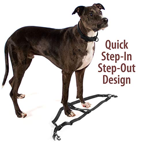 Logical Leather Adjustable Dog Harness - Heavy Duty Quick Release Genuine Leather Harness - Black #TOP3