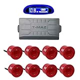 バックセンサー コーナーセンサー 後付け ソナーセンサー 駐車 トラック バス 重機 24V－12V対応 警告 障害物 (８レッド)