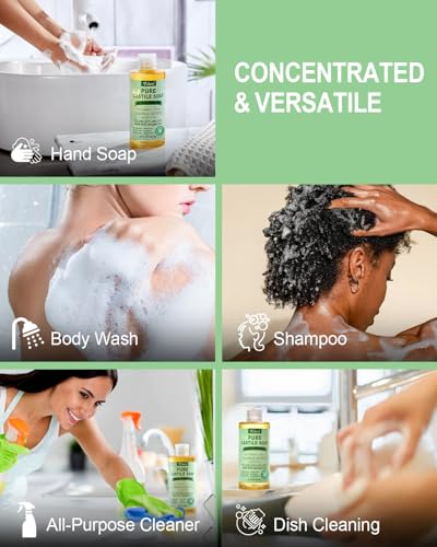 Image of Yoken EWG Peppermint Castile Soap Liquid 8oz, Travel Size with Organic Oils
