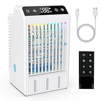 Portable Air Conditioners, Evaporative Mini Room Air Conditioner Cooling Fan, 2~12H Timer, AC Unit Air Cooler with 1000ML Water Tank, AC Portable for Room, Office, Car