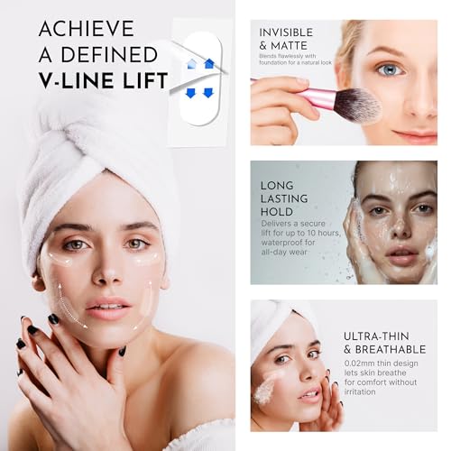Layla Mae Face Lift Invisible Tape - Neck V-Face Lifting Patches for Tightening Loose Sagging Skin Wrinkles Eyebrow Eye Lift - Facial Adhesive Tapes for Under Makeup Instant Facelift (200PCS) - Image 4