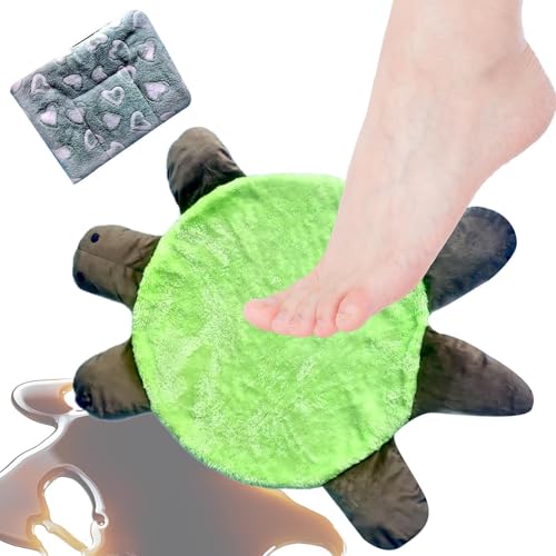 11'' Floor Turtle Foot Mop, Cute Double-Sided Turtle-Shaped Floor Cleaning Pad, Turtle Foot Mop - for Housewife Elderly Women Adults Busy Parents Kitchen Bathroom Living Room Bedroom