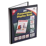 A4 20 Pocket Display Book Presentation Folder Portfolio (40 Views) Project Book Certificate Folder Plastic Wallets (1 Book)