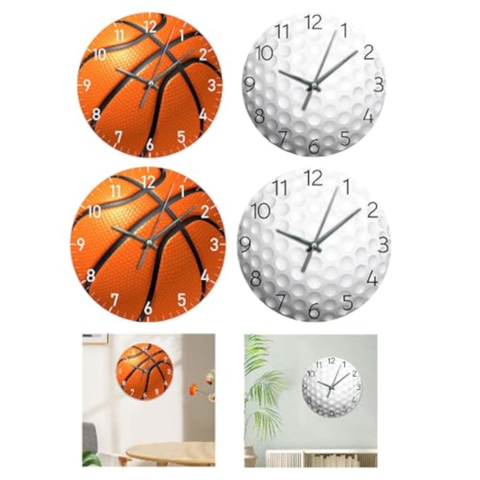 Basketball Wall Clock, Simple Round Design