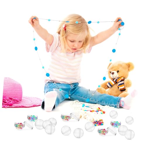 Bolas transparentes rellenables de 35 mm en pack de 100 cápsulas vacías redondas para máquinas 3