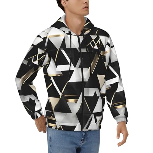 Sweatshirt pour homme zippé et chaud avec capuche veste à manches longues imprimée