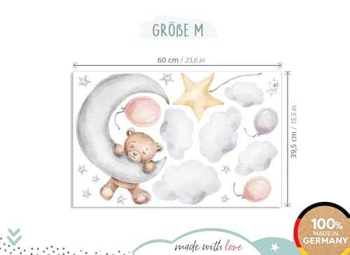 Sticker mural chambre bébé ours lune solution déco murale sans peindre