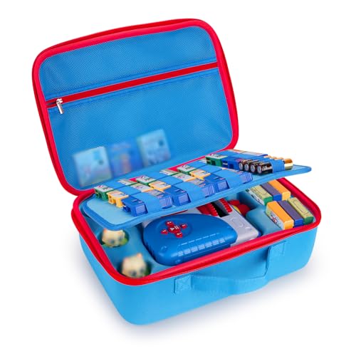 Image of HHZ Carrying Case Compatible with Little Tikes Story Dream Machine Books Starter Set and Character, Kids Toys Protective Storage Waterproof Portable Case, Loose-leaf Extra Storage (Blue, Box Only)