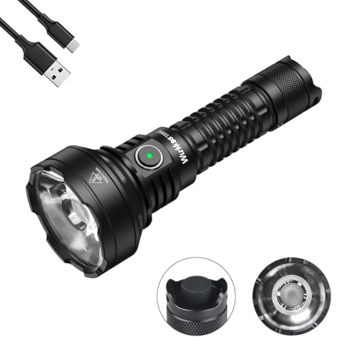 Wurkkos TD01C Tactical Flashlight, 1800LM Rechargeable, 1000M Throw USB-C
