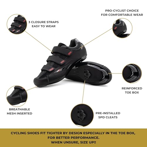 Image of Tommaso Strada Mens SPD Shoes-Ready-to-Ride Mens Cycling Shoes with Pre-Installed SPD Cleats-Explore Vareity Cycling Shoes & Bike Accessories.